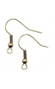 DQ Metal Fishook earwire 20mm Antique bronze